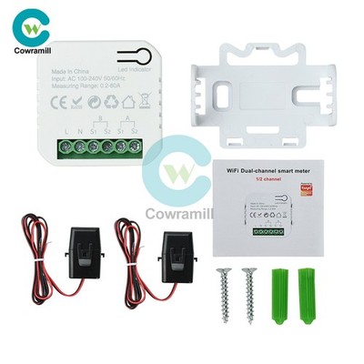 100-240V 80A Tuya WIFI Smart Energy Meter Solar Power System Electricity Monitor