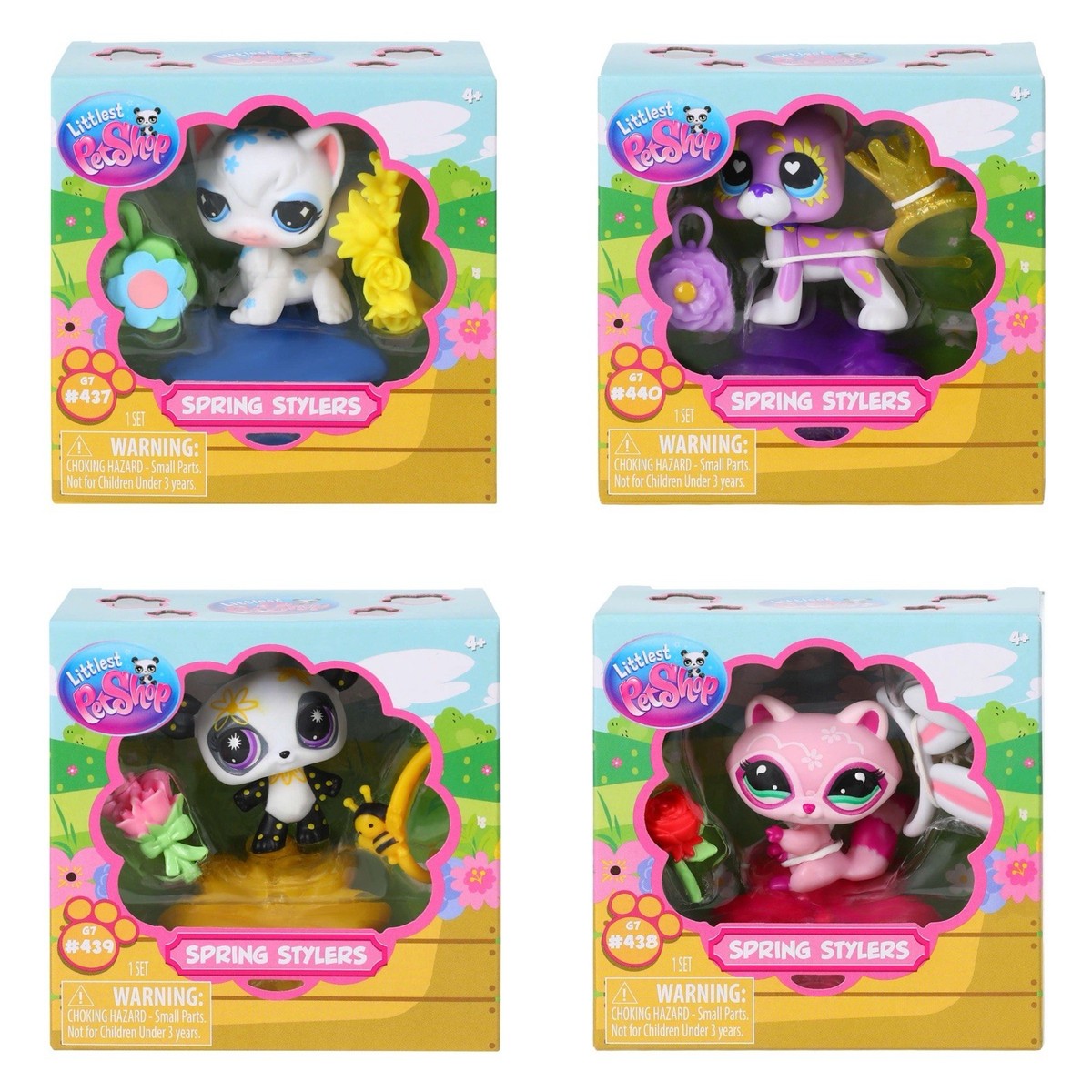 Littlest Pet Shop LPS Spring Stylers G7 Great Dane Cat Raccoon