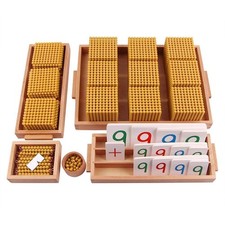 Montessori Golden Beads Decimal System Math Bank Game Educational Learning