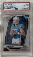 LADD McCONKEY LA CHARGERS 2024 PRIZM SILVER ROOKIE VARIATION #24 PSA 10