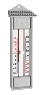 Maxima Minima Thermometer grau   wetterfest für Innen Außen 23,2 cm Temperatur
