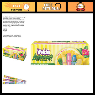 Jumbo Ice Pops Variety Pack - 27 Giant Freezies, 5.5 oz Lemonade & More!