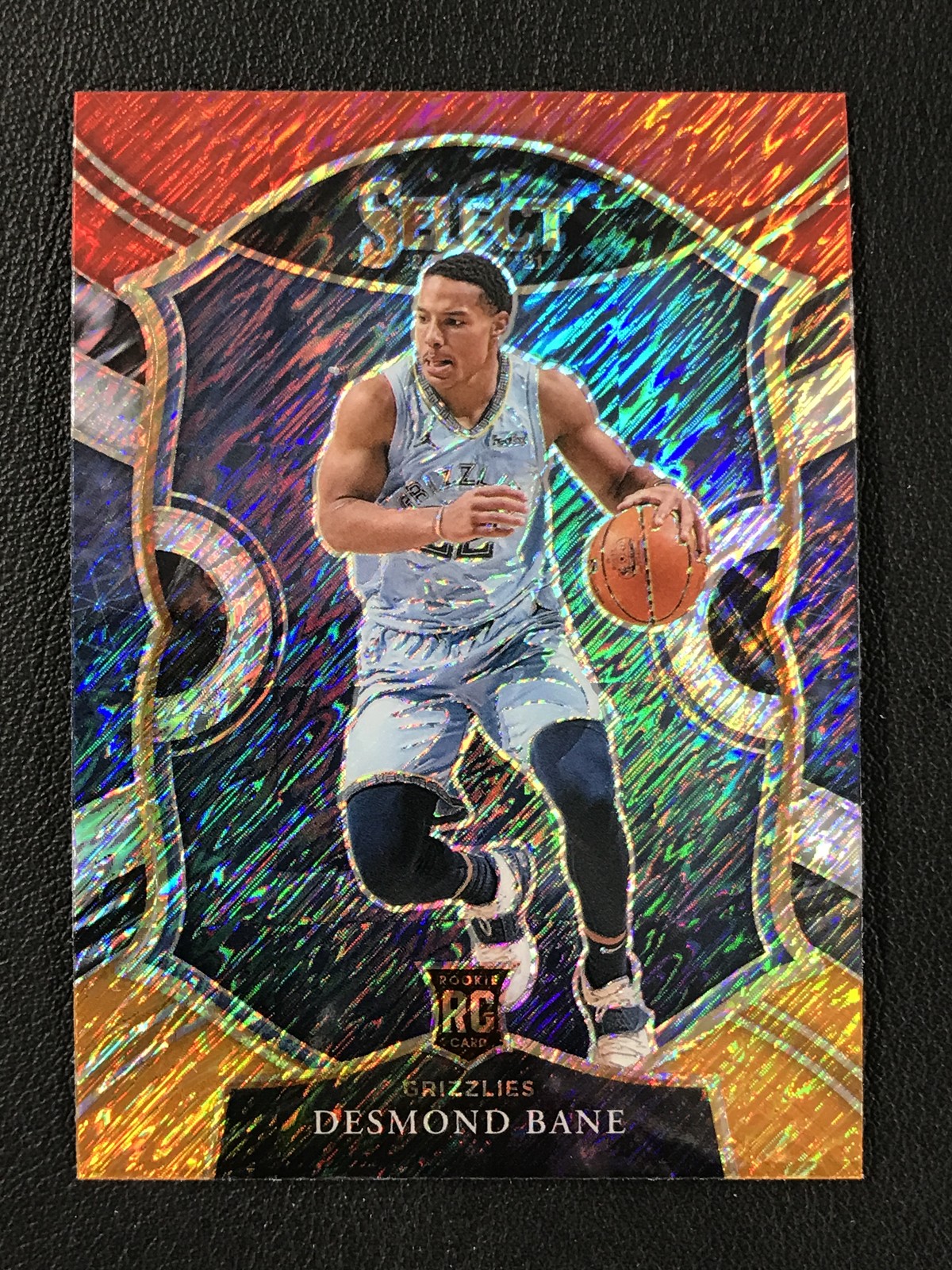 2020-21 Panini Select #90 Desmond Bane Red White Orange Shimmer Memphis