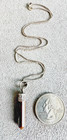 Vtg TIGER EYE CRYSTAL PENDANT in Artisan Sterling Silver + 17" STERLING CHAIN — photo 6