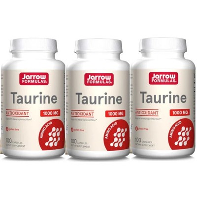 Jarrow Taurine (1000 mg) 100 caps Each (Pack of 3)