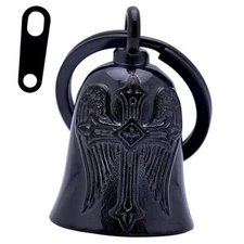 Motorcycle Cross Bell - Motorcycle key chain Bells for Biker protect the Black