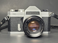 Vintage Chinon CS SLR Camera with 35mm, 55mm and 135mm Lenses  Flash