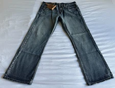 Flypaper Men's Boot Cut Silver Haze Faded Vintage Denim Blue Jeans – W34 x L32