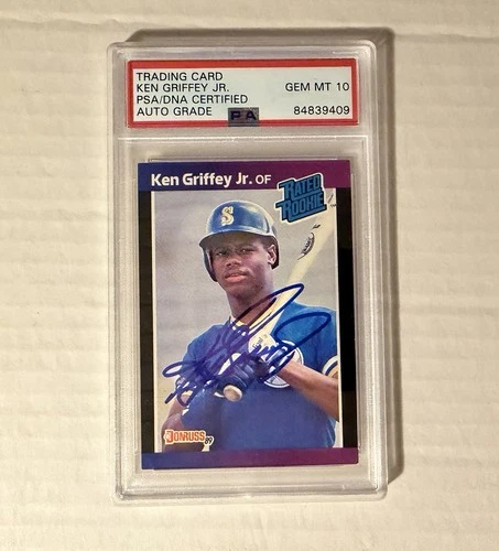 1989 Leaf Donruss Ken Griffey Jr. Rated Rookie Auto RC Autograph PSA 10 The Kid
