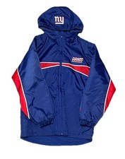 Y2K Reebok NFL New York Giants Hooded Jacket Red White Blue Youth L/XL