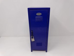 Mini Bike Locker Metal Storage Cabinet w Lock Blue Black