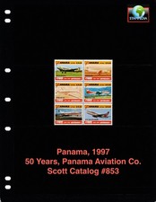 Valor Scott de $10,00 - Aviones Panamá 1997 aviación escaso CV MNH NH UMM