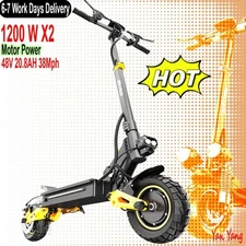 2400W Foldable Electric Scooter Adult Dual Motor 10inch Tire 38MPH 48V 20.8AH,US