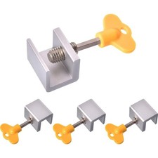 4pc Sliding Window Locks Adjustable Door Security Stopper Bars with Key