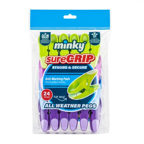 Minky SureGrip Pegs, Assorted color, Pack of 24 - Picture 2 of 4