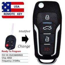 Upgraded Flip Key Remote For 2012-2018 Ford Focus Chip Keyless Entry Alarm Fob