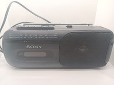SONY CFM-155 Portable Boombox AM/FM Radio Cassette Player Tested - New Cord