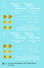 K4 HO Scale Decals Chicago Great Western 50 Ft Furniture Boxcar Leaf Herald