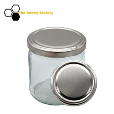 96 x HONIGGLAS Twist Off 500G im KARTON inkl. Metalldeckel SILBER