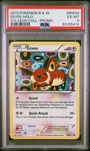 2013 Pokemon Black & White Promo Eevee Holo Holo Sylveon Coll-Promo PSA 6 #BW94