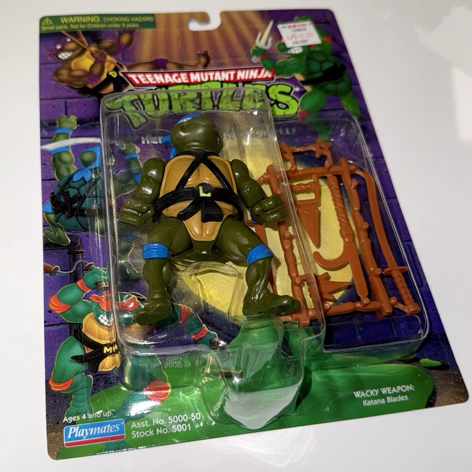 1998 Playmates TEENAGE MUTANT NINJA TURTLES Leonardo, Novo Selado Com Estojo - Imagem 4 de 4