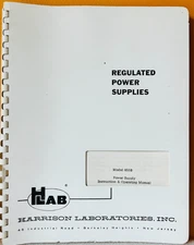 Harrison Labs Model 855B Regulated Power Supplies Instruction & Operating Manual