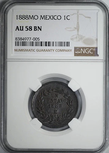 1888 MO Mexico 1C Centavo NGC AU58BN
