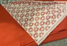 Vintage Ladies IVORY LACE MANTILLA Triangle Church Veil Head Cover 82cm x 110cm