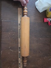 Vintage Wooden Rolling Pin Primitive Farmhouse Kitchen Decor 17  Long Vtg