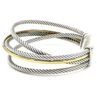 David Yurman 18K Sterling Rope Twist Cable Crossover 6.5" Cuff Bracelet #S5666-4 — photo 5