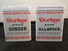 2 VINTAGE DURKEE SPICE  TINS - PARTIALLY FULL - GINGER & ALLSPICE — photo 1