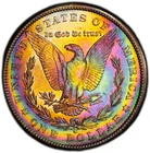 1881-S Morgan Silver Dollar PCGS AU Incredible Natural Monster Rainbow Toning 🌈