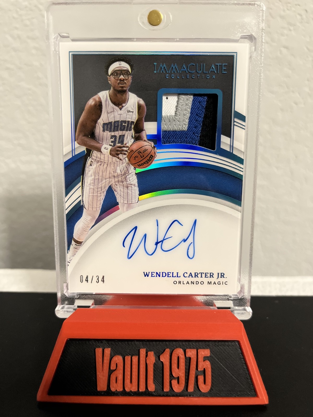 Wendell Carter Jr 2021-22 Immaculate Patch Auto On Card 04/34 Magic