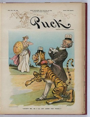 Photo of Puck,Accept Me!,1897,Dalrymple,Tammany Hall,Thomas Coller Platt,Tiger