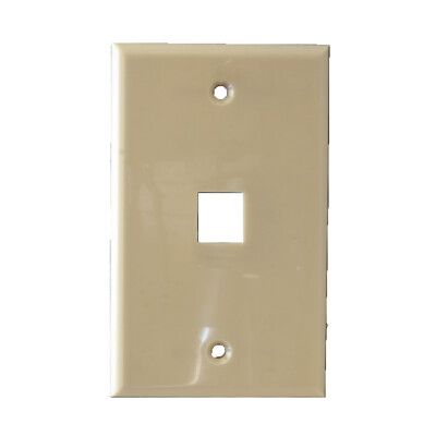 1 Port Keystone Faceplate in Ivory for Cat5e Cat6  25 Pack  Fast Shipping Tuff J