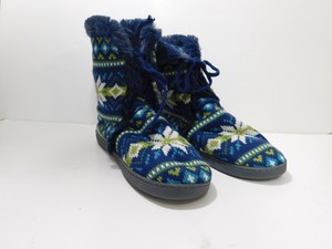 navy slipper boots
