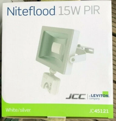 10 X JCC JC45121 Niteflood 15w LED in WHITE/SILVER with built in PIR