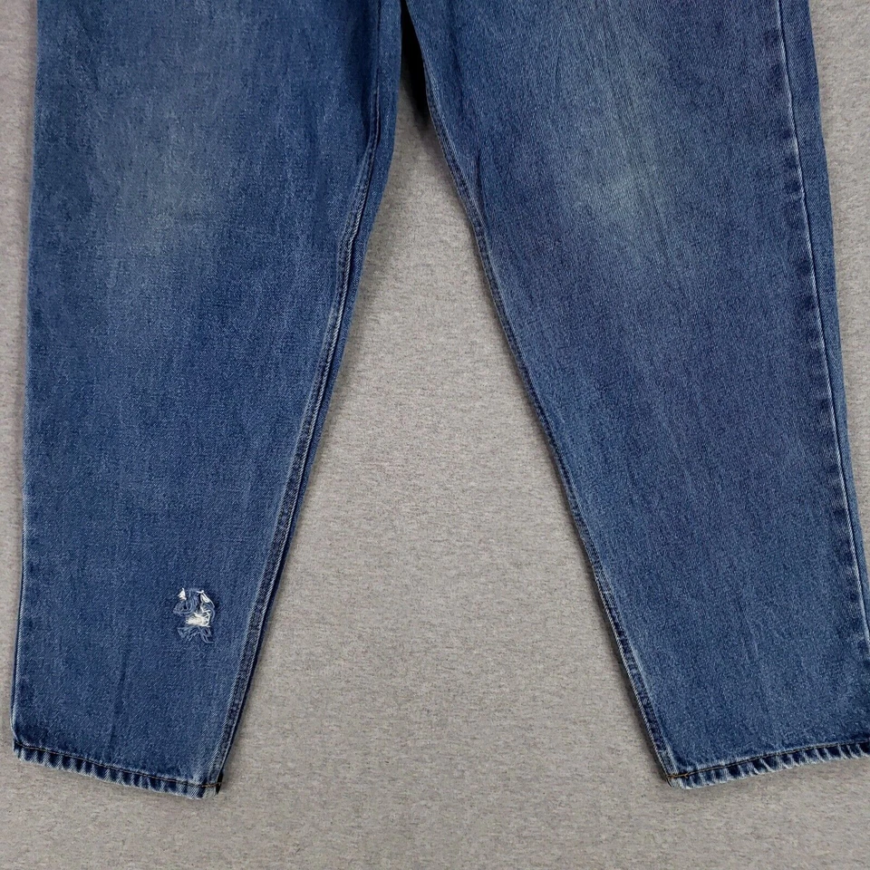 Open Trails 40x30 Blue Jeans Vintage Retro 90s Tapered Leg Stone Wash - Image 2 of 4