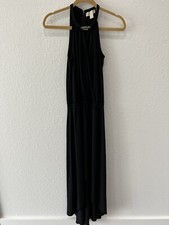 Michael Kors Black Dress Sz Small Wrap Top Waterfall Skirt