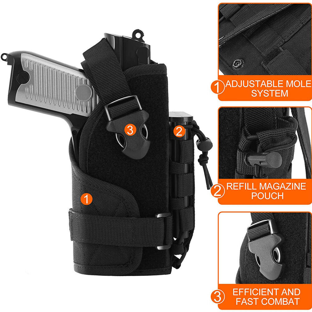 Étui Tactique Pour Pistolet – Fixation Molle – Ceinture – Droitier – Neuf