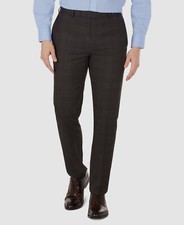  95 Calvin Klein Men's Black X Slim-Fit Plaid Suit Trouser Dress Pants W33 L30