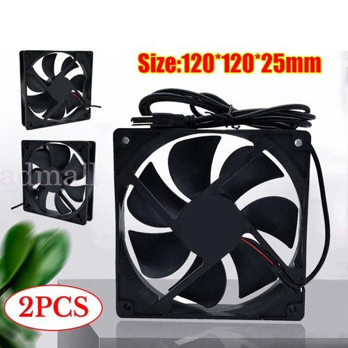 2PCS Computer PC CPU Cooling Silent Exhaust Fan Highspeed 120mm USB 5V ...