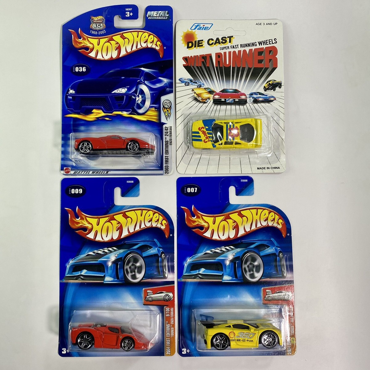 Hot Wheels 2003 Enzo Ferrari 2004 Enzo & 360 Modena + Vintage Faie