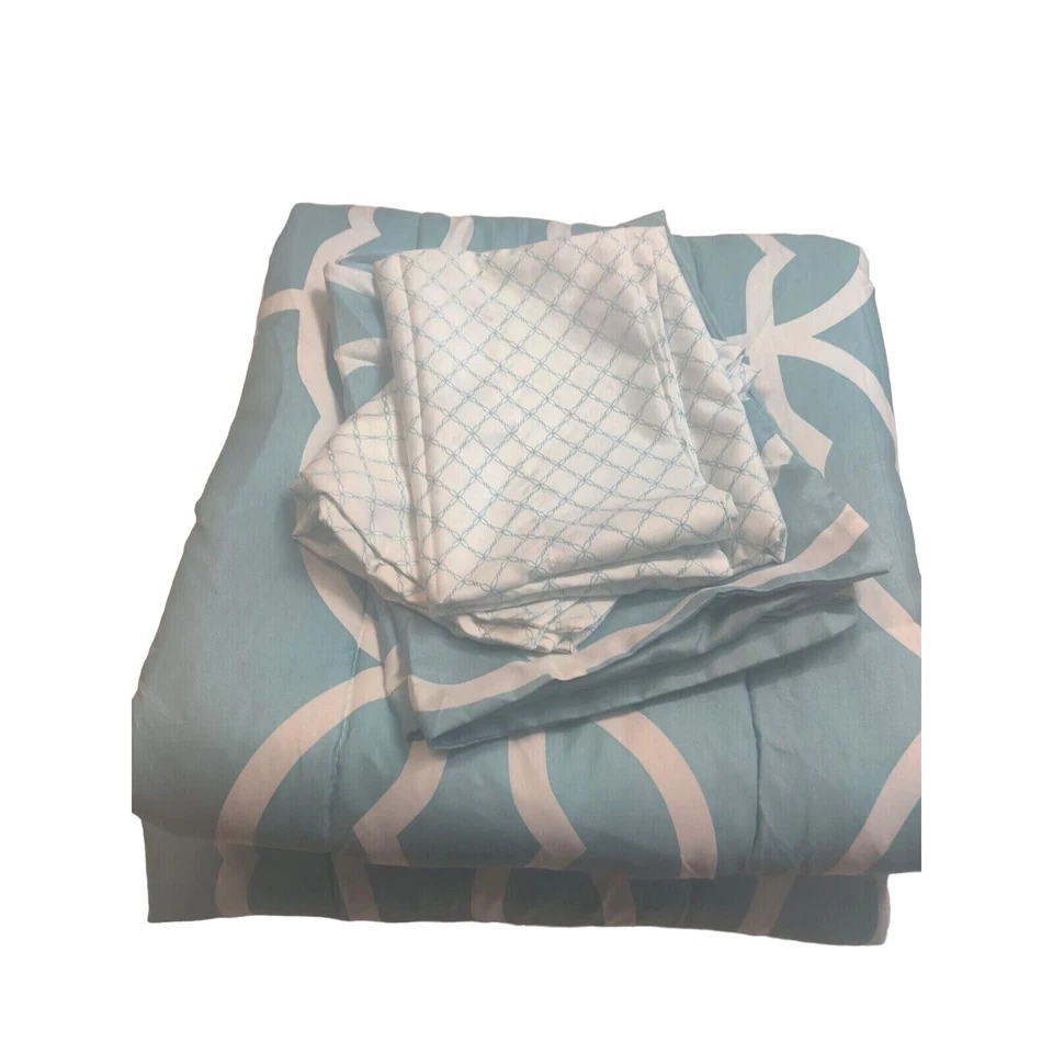 Hallmart Collectibles Lendessa 5 piezas Juego de edredón, completo, azul Foto 3 de 4