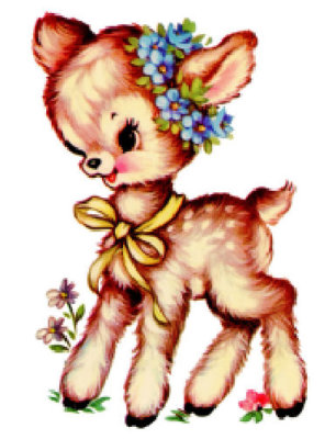 Vintage Image Nursery Baby Deer Fawn Shabby Transfers Waterslide Decals AN675