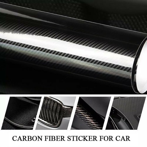 Black 7D Carbon Fibre Vinyl Wrap Sheet Film Sticker Car Wrap Air Bubble Free UK - Picture 4 of 13