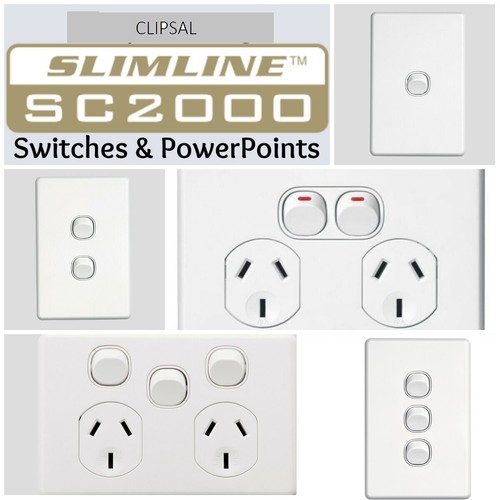 CLIPSAL SPECIAL PRICES SC2000 Slimline Light Switches & Power points White eBay