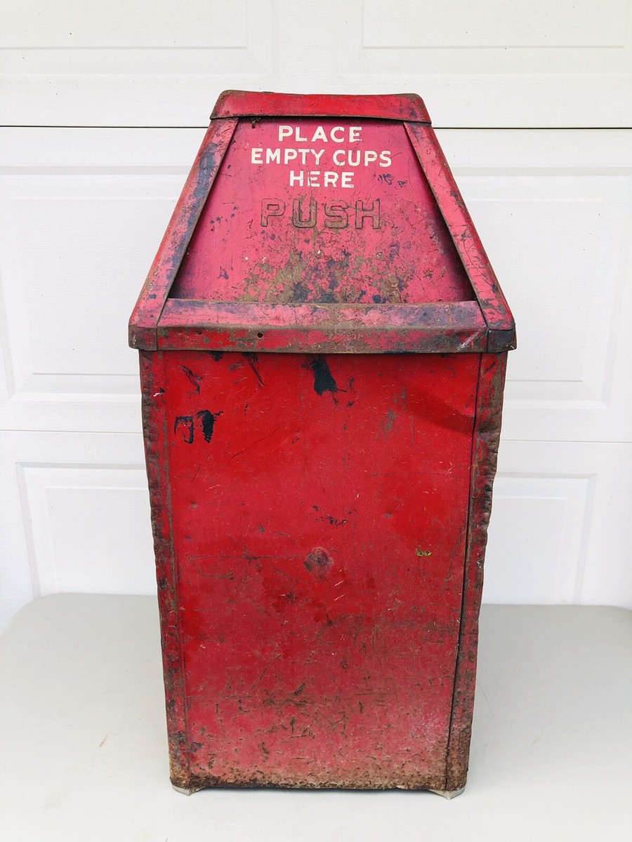 Vintage Coca-Cola Metal Trash Garbage Can Bennett Mfg. Co. Alden