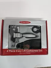 All Metal Gears 4 Piece Easy Lift Corkscrew Set. 