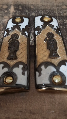 Santa Muerte Reaper Custom Cachas 1911 full size Gold Black Pearl
